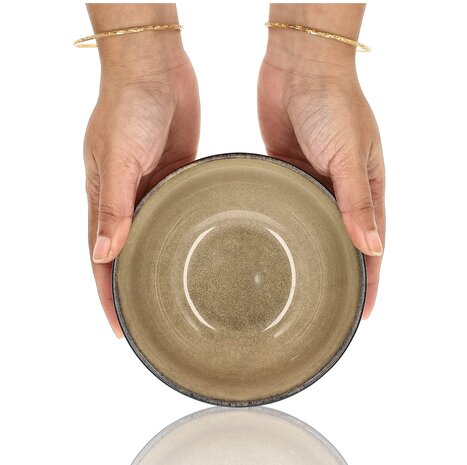 Discountershop Soepkommen Set – Ø14 cm – Aardewerk Ramen Kommen Zonder Oor – Schalen en Kommen voor Soep, Noodles, Salade, Ontbijt en Fruitschaal – Vaatwasser Veilig