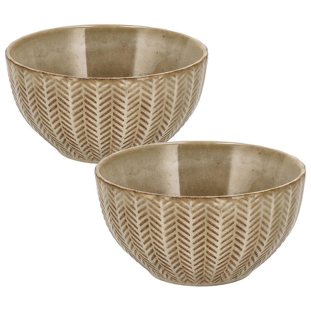 Discountershop Earthenware Soup Bowls Without Handles - Bowl Set 14 cm - Ramen Bowl - Bowls and Fruit Bowl for Soup, Noodles, Salad, Breakfast and Snacks