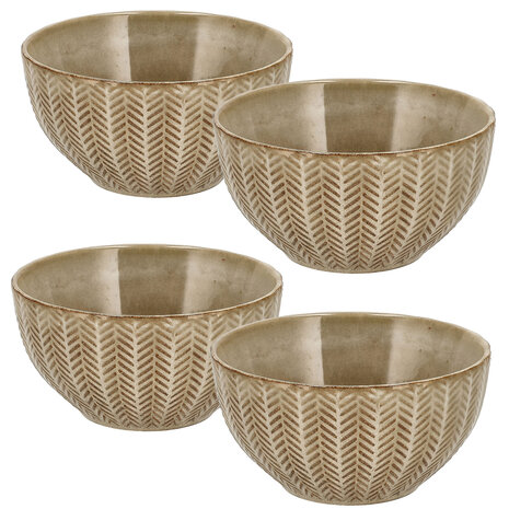 Discountershop Earthenware Soup Bowls Without Handles - Bowl Set 14 cm - Ramen Bowl - Bowls and Fruit Bowl for Soup, Noodles, Salad, Breakfast and Snacks