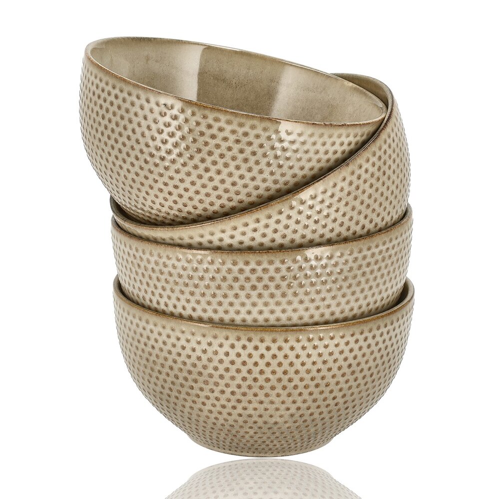 Discountershop Ramen Bowl Set – Ø14 cm – Earthenware Soup Bowls Without Handles – Bowls and Fruit Bowl for Soup, Noodles, Salad, Breakfast and Snacks – Dishwasher Safe