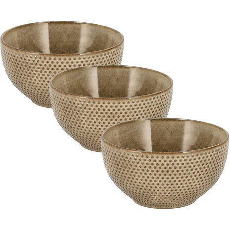 Discountershop Ramen Bowl Set – Ø14 cm – Earthenware Soup Bowls Without Handles – Bowls and Fruit Bowl for Soup, Noodles, Salad, Breakfast and Snacks – Dishwasher Safe