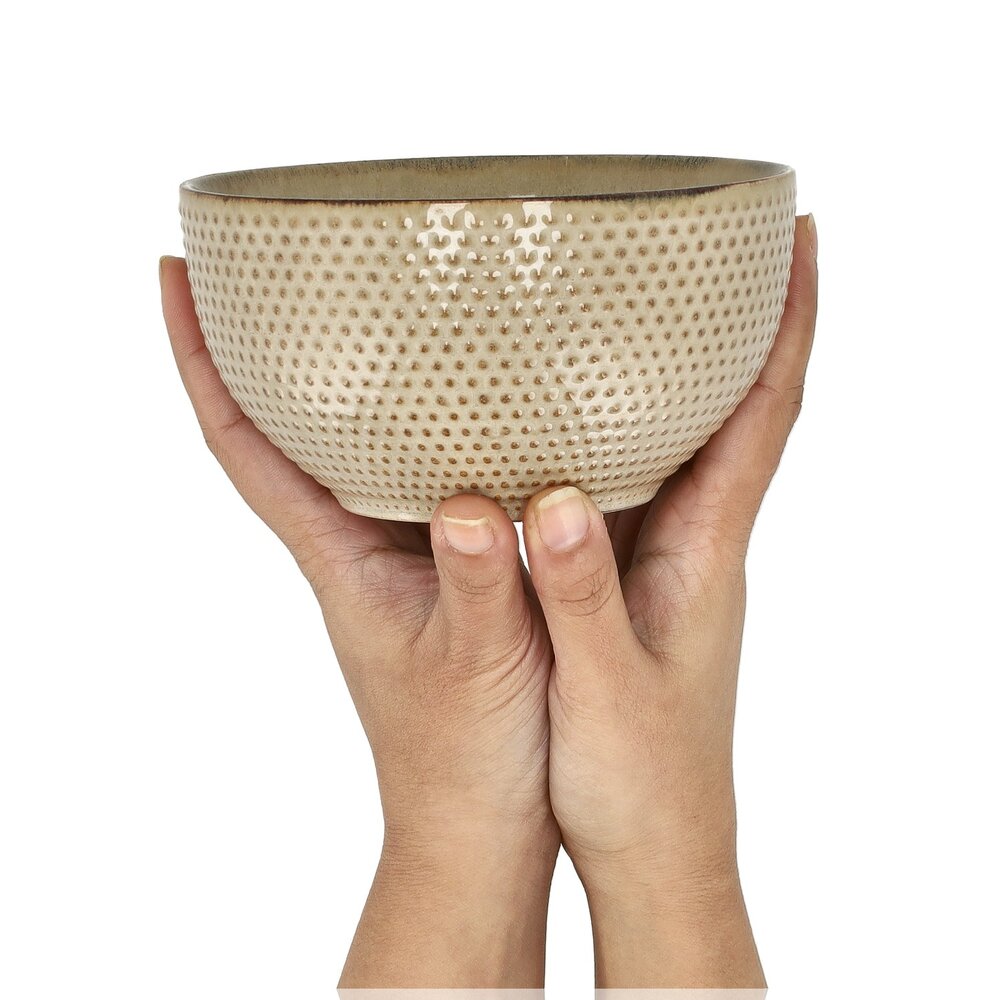 Discountershop Ramen Bowl Set – Ø14 cm – Earthenware Soup Bowls Without Handles – Bowls and Fruit Bowl for Soup, Noodles, Salad, Breakfast and Snacks – Dishwasher Safe