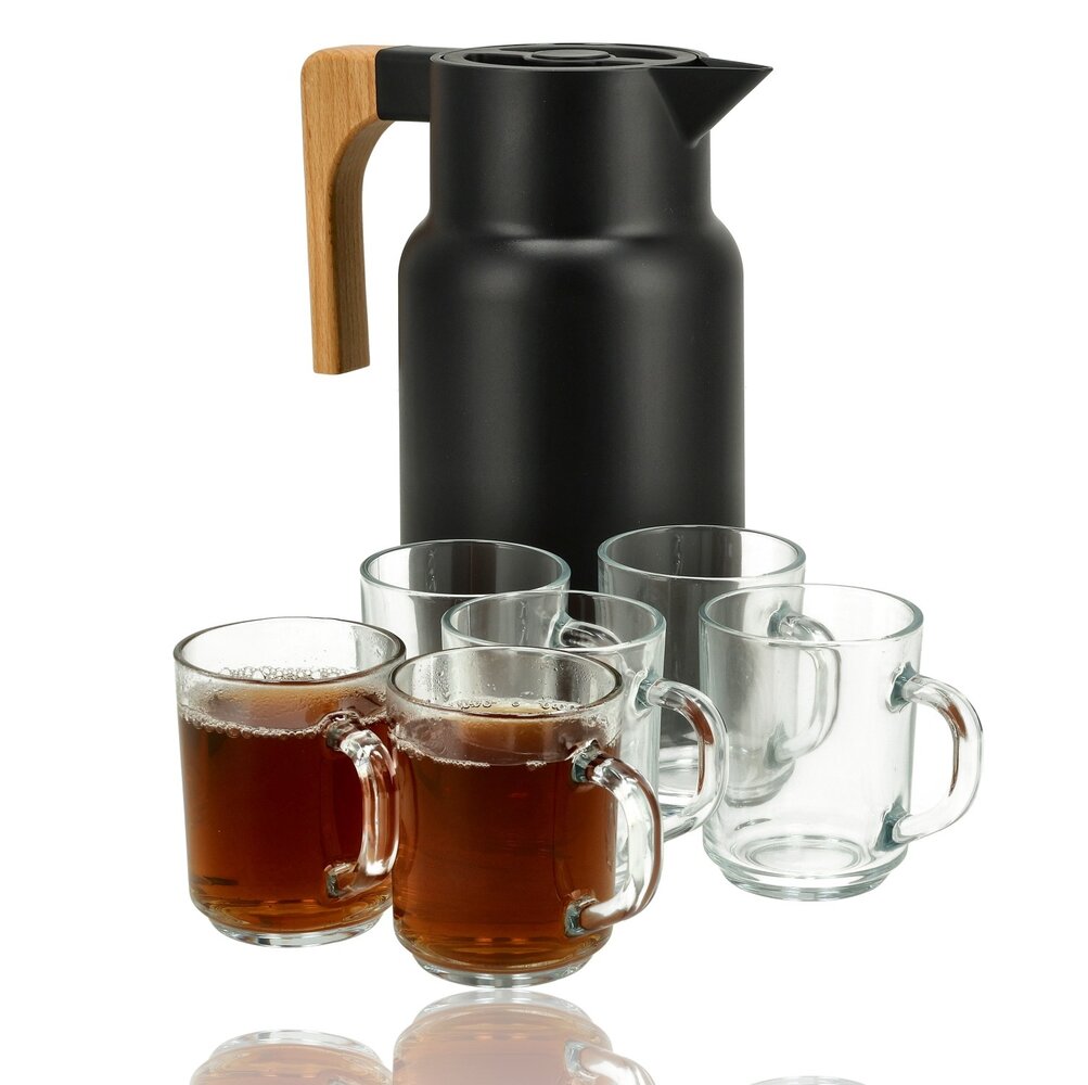 Discountershop Theeglazen 230 ml met Oor – Glazen Theemokken voor Thee, Koffie en Warme Dranken - Thee Glazen en Koffiekopjes