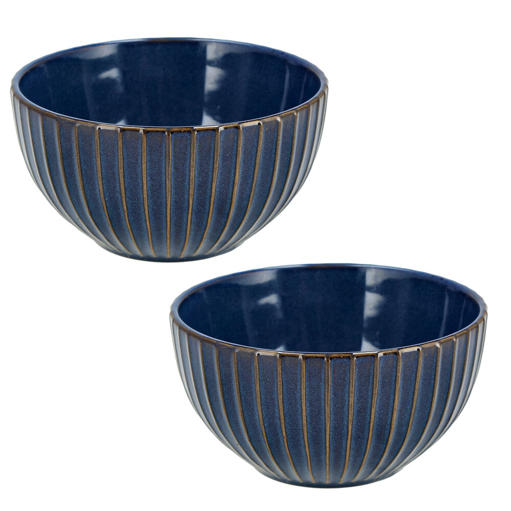 Discountershop Ramen Bowl Set – Ø14 cm – Stoneware Soup Bowls Without Handle – Bowls for Soup, Noodles, Salad, Breakfast and Snacks