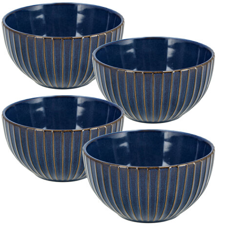 Discountershop Ramen Bowl Set – Ø14 cm – Stoneware Soup Bowls Without Handle – Bowls for Soup, Noodles, Salad, Breakfast and Snacks