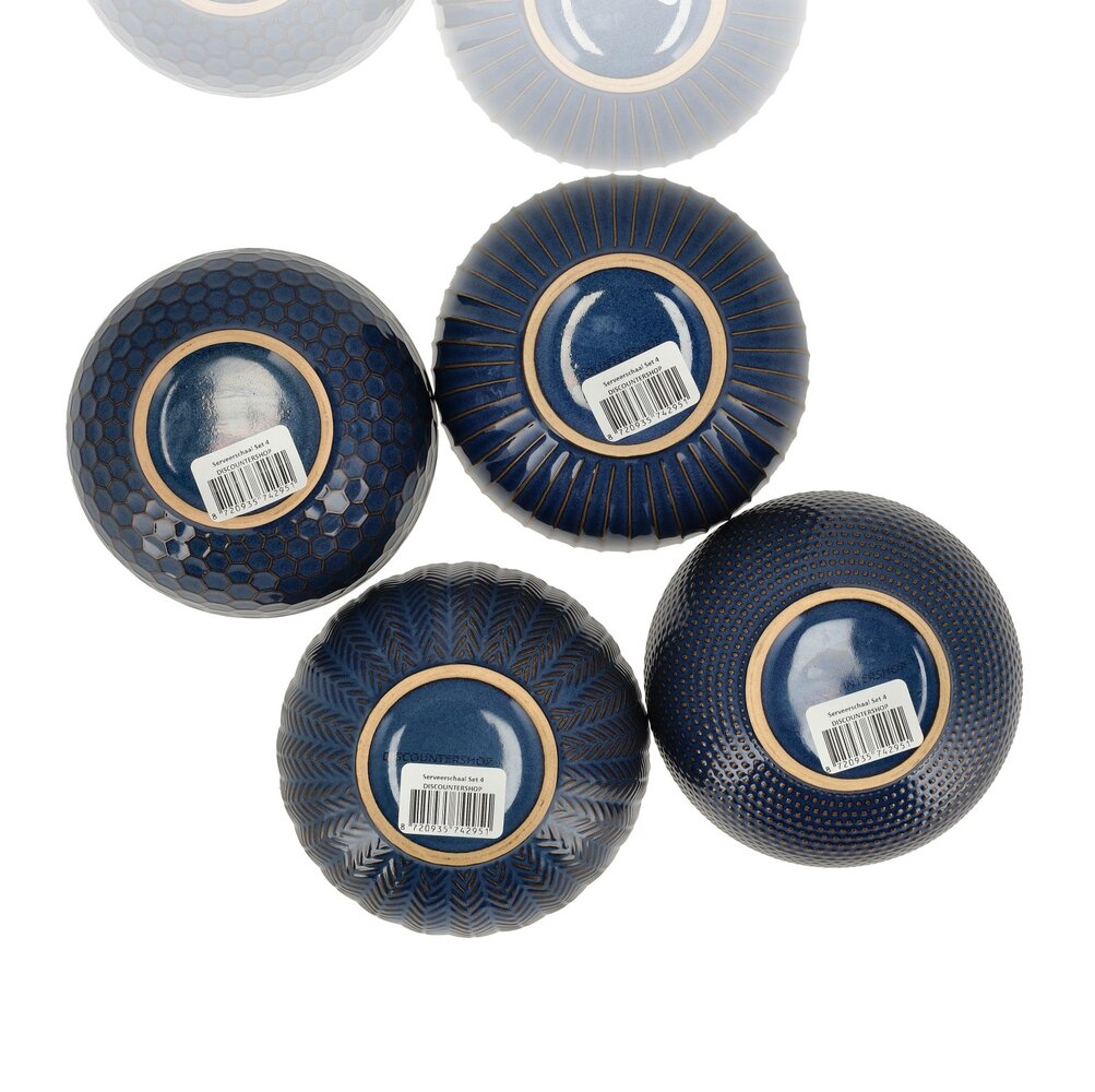 Discountershop Soepkommen Ø14 cm - Serviesset Zonder Oor – Ramen Kom Set - Gebruikt als Schalen en Fruitschaal