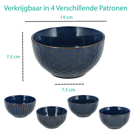 Discountershop Soup Bowls Ø14 cm – Dinnerware Set Without Handle – Ramen Bowl Set – Use as Serving Bowls and Fruit Bowl