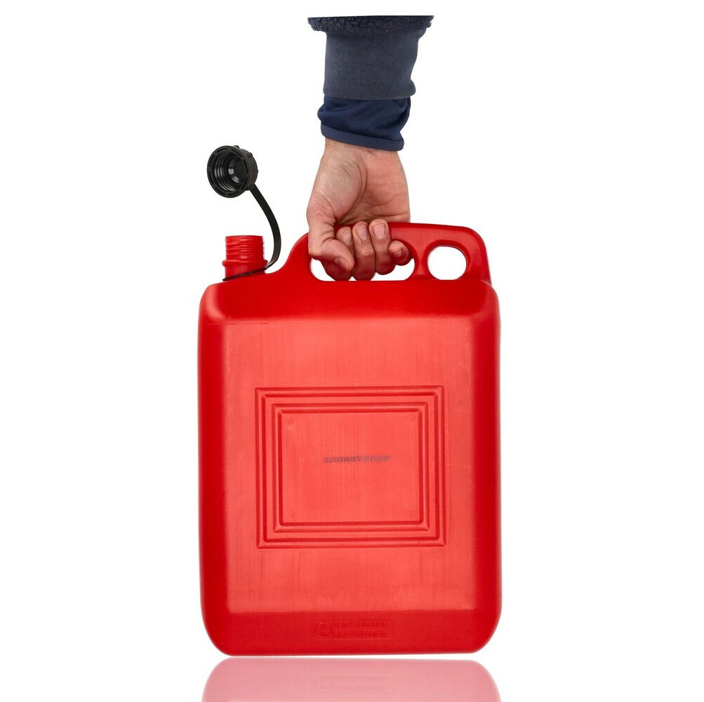 Discountershop Jerrycan 10 Liter Rood – UN-Gekeurde Brandstof Jerrycans voor Benzine en Diesel – Kunststof Benzinetank met Lange Schenktuit en Vulslang – Brandstofkan jerrycan Voor Auto, Boot, Camper en Tuinmachines