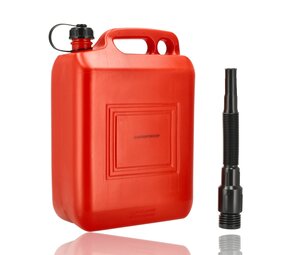 Discountershop Jerrycan 10 Liter Rood – UN-Gekeurde Brandstof Jerrycans voor Benzine en Diesel – Kunststof Benzinetank met Lange Schenktuit en Vulslang – Brandstofkan jerrycan Voor Auto, Boot, Camper en Tuinmachines