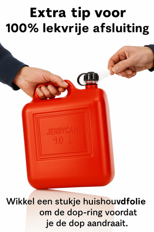 Discountershop 10 Liter Red Jerry Can – UN Approved Fuel Container for Petrol and Diesel – Plastic Fuel Tank with Long Spout and Pouring Hose – Fuel Can for Car, Boat, Camper and Garden Machinery