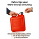 Discountershop 10 Liter Red Jerry Can – UN Approved Fuel Container for Petrol and Diesel – Plastic Fuel Tank with Long Spout and Pouring Hose – Fuel Can for Car, Boat, Camper and Garden Machinery