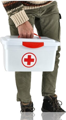 EHBO First Aid Kit 41-Piece – Complete Medical Kit with 60x80 cm Dressing, Triangular Bandage, Wound Compresses and Emergency Blanket – For Home, Car and Workplace