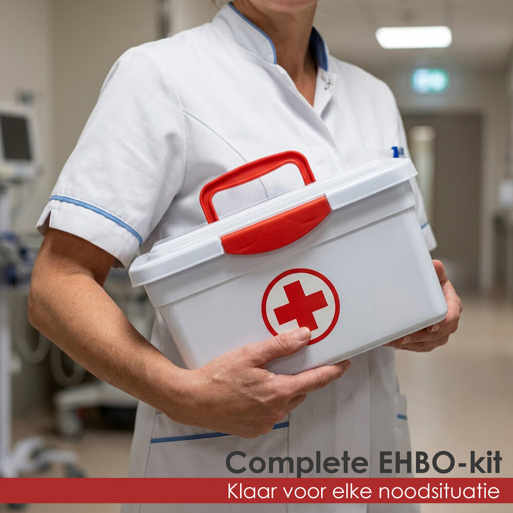 EHBO First Aid Kit 41-Piece – Complete Medical Kit with 60x80 cm Dressing, Triangular Bandage, Wound Compresses and Emergency Blanket – For Home, Car and Workplace