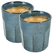 Discountershop Ceramic Coffee Cup Set – Blue Glazed Handleless Cups 200ml – Espresso Cups & Cappuccino Mugs – Durable Stoneware Coffee Cups for Coffee, Tea & Café / Restaurant Use