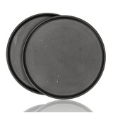 Discountershop Ceramic Dinner Plates Black 26.3 cm – Dinner Plate Set with Raised Edge, Dishwasher & Microwave Safe