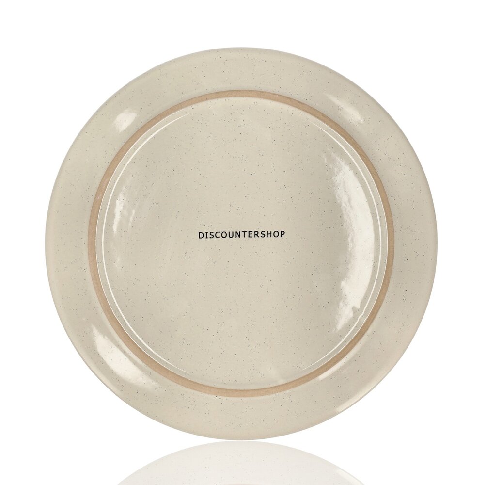 Discountershop Dinerborden Set – Crème Keramische Borden 26,3 cm – Glanzend Servies met Opstaande Rand – Voor Horeca, Restaurants en Feestdagen