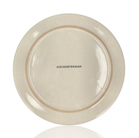 Discountershop Dinner Plate Set – Cream Ceramic Plates 26.3 cm – Glossy Tableware with Raised Edge – For Hospitality, Restaurants and Holidays