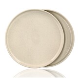 Discountershop Ceramic Dinner Plates Cream 26.3 cm – Dinner Plate Set with Raised Edge, Dishwasher & Microwave Safe Tableware