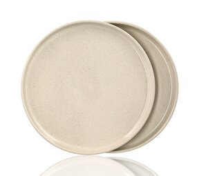 Discountershop Dinerborden Keramiek Crème 26,3 cm – Dinerborden Set met Opstaande Rand, Vaatwasser- en Magnetronbestendig Servies voor Keuken