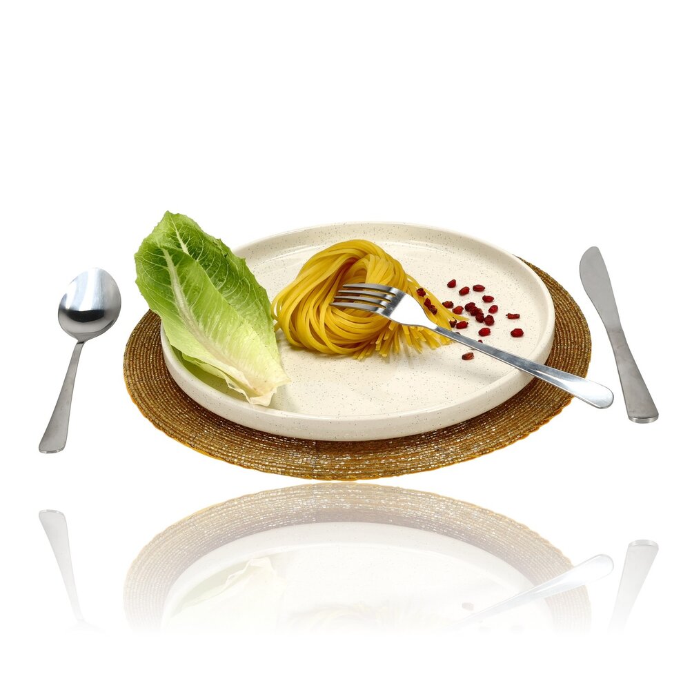 Discountershop Dinner Plate Set – Cream Ceramic Plates 26.3 cm – Glossy Tableware with Raised Edge – For Hospitality, Restaurants and Holidays