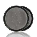 Discountershop Ceramic Breakfast Plates Black Ø20 cm – Cake Plates & Dessert Plates, Dishwasher & Microwave Safe Tableware