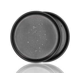 Discountershop Ontbijtborden Keramiek Zwart Ø20 cm – Gebaksbordjes & Dessertborden, Vaatwasser- en Magnetronbestendig Servies