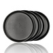 Discountershop Ceramic Breakfast Plates Black Ø20 cm – Cake Plates & Dessert Plates, Dishwasher & Microwave Safe Tableware