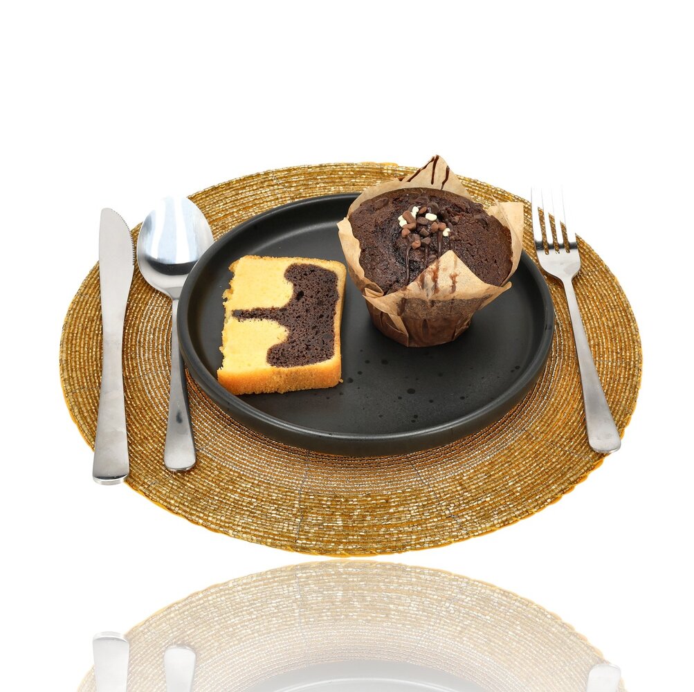 Discountershop Ontbijtborden Keramiek Zwart Ø20 cm – Gebaksbordjes & Dessertborden, Vaatwasser- en Magnetronbestendig Servies