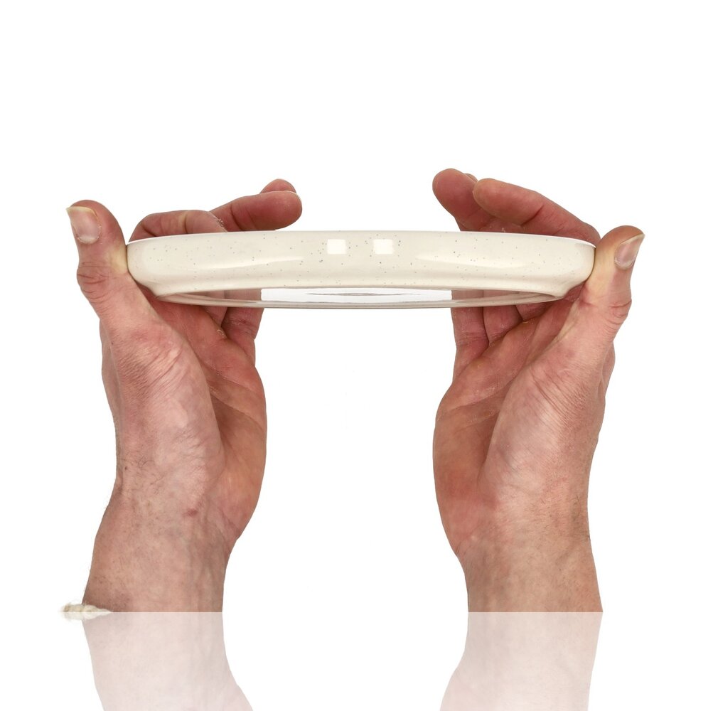 Discountershop Ceramic Breakfast & Cake Plates Ø20 cm – Cream Dessert Plates, Dishwasher & Microwave Safe Kitchen Tableware