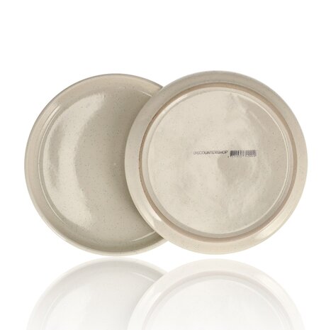 Discountershop Ceramic Breakfast & Cake Plates Ø20 cm – Cream Dessert Plates, Dishwasher & Microwave Safe Kitchen Tableware