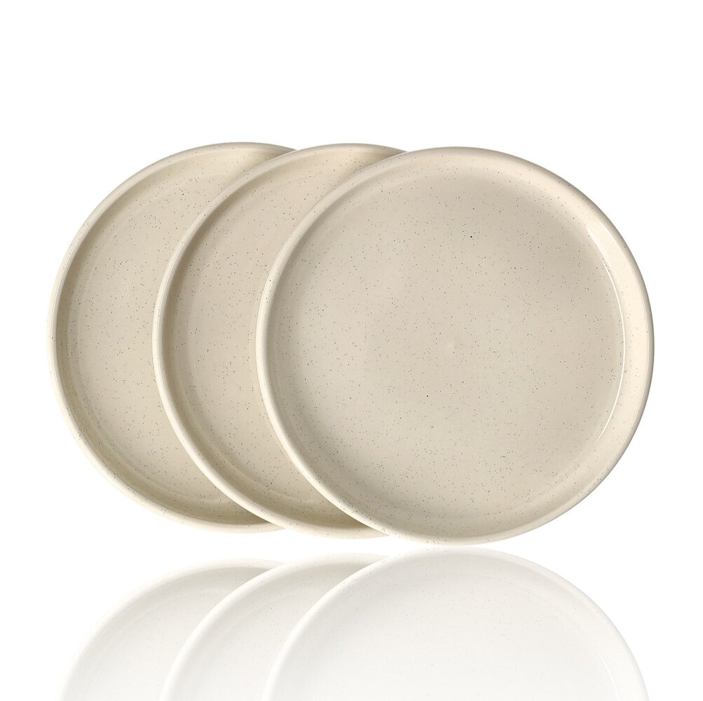 Discountershop Ceramic Breakfast & Cake Plates Ø20 cm – Cream Dessert Plates, Dishwasher & Microwave Safe Kitchen Tableware