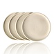 Discountershop Ceramic Breakfast & Cake Plates Ø20 cm – Cream Dessert Plates, Dishwasher & Microwave Safe Kitchen Tableware