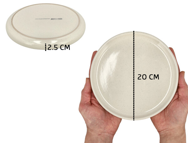 Discountershop Ontbijtborden & Gebaksbordjes Keramiek Ø20 cm – Crème Dessertborden, Vaatwasser- en Magnetronbestendig Servies voor Keuken