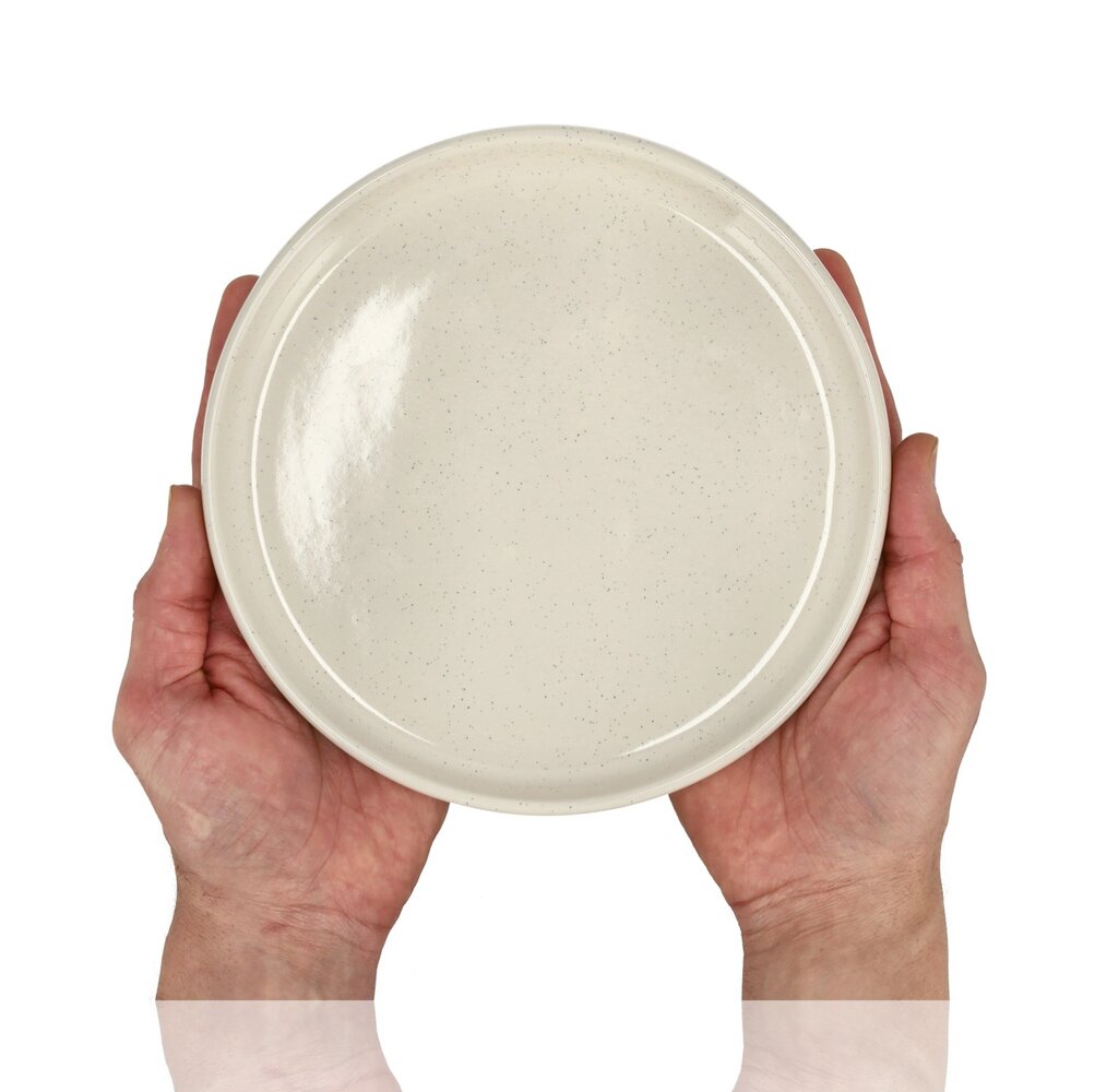 Discountershop Ceramic Breakfast & Cake Plates Ø20 cm – Cream Dessert Plates, Dishwasher & Microwave Safe Kitchen Tableware