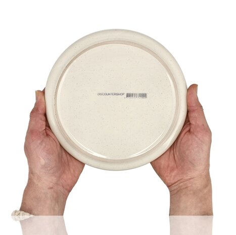 Discountershop Ontbijtborden & Gebaksbordjes Keramiek Ø20 cm – Crème Dessertborden, Vaatwasser- en Magnetronbestendig Servies voor Keuken