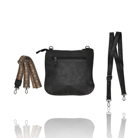 Bicky Bernard  Crossbody Bag Women – Shoulder Bag with Wide Adjustable Strap, Lightweight Flat Bag with 7 Pockets and Interchangeable Straps