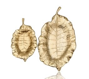 Discountershop Gold Leaf Fruit Bowl – Decorative Tray, Candle Holder Plate & Jewelry Dish for Table Decor & Home Accessories