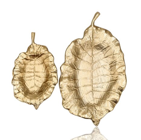 Discountershop Gold Leaf Fruit Bowl – Decorative Tray, Candle Holder Plate & Jewelry Dish for Table Decor & Home Accessories