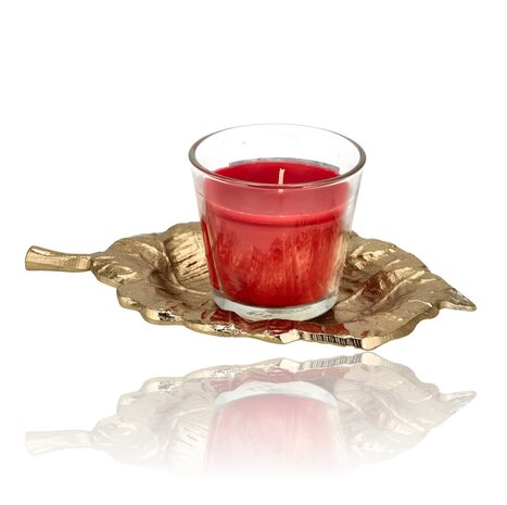 Discountershop Gold Leaf Fruit Bowl – Decorative Tray, Candle Holder Plate & Jewelry Dish for Table Decor & Home Accessories