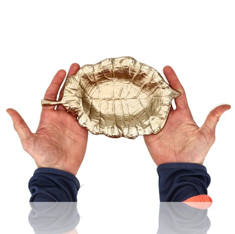 Discountershop Fruitschaal Gouden Bladvorm – Decoratie Dienblad, Kaarsenplateau en Sieradenschaal voor Tafeldecoratie & Woonaccessoires