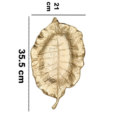 Discountershop Fruitschaal Gouden Bladvorm – Decoratie Dienblad, Kaarsenplateau en Sieradenschaal voor Tafeldecoratie & Woonaccessoires
