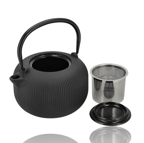Discountershop Cast Iron Teapot 1L with Stainless Steel Infuser – Japanese Tetsubin Teapot for Loose Leaf Tea