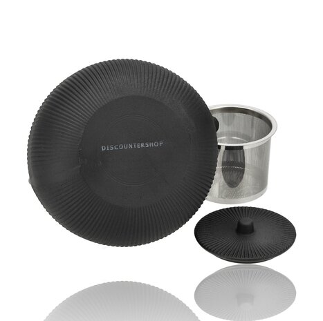 Discountershop Gietijzeren Theepot 1L met RVS Filter – Japanse Tetsubin Theepot voor Losse Thee