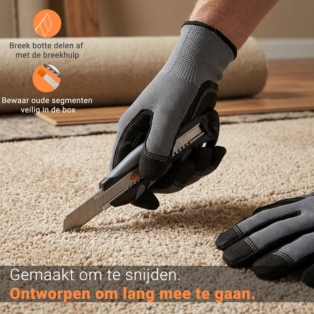 Discountershop Afbreekmes 18mm Set 2 Stuks met 20 Reservebladen – Snijmes met Veiligheidsslot voor Verhuizing, Magazijn en Dozen Openen