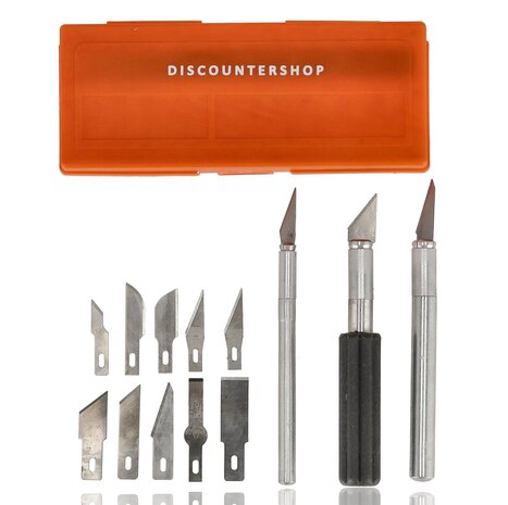 Discountershop 16-Piece Hobby Knife Set – Precision Craft Scalpel with 3 Handles & 13 Replaceable Blades for Model Making and DIY