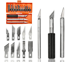 Discountershop 16-Piece Hobby Knife Set – Precision Craft Scalpel with 3 Handles & 13 Replaceable Blades for Model Making and DIY