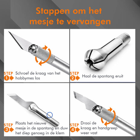 Discountershop Hobbymes Set 16-delig – Precisie Scalpelmessen met 3 Handgrepen en 13 Verwisselbare Mesjes voor Modelbouw en Hobby