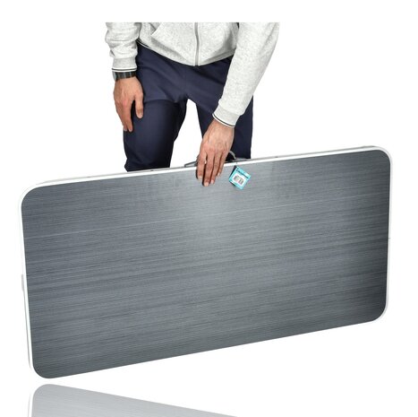 Discountershop Klaptafel 120x60 cm – Opvouwbare Campingtafel voor Buiten – Inklapbare Tuintafel met Handvat voor 3-4 Personen