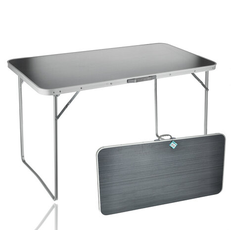 Discountershop Klaptafel 120x60 cm – Opvouwbare Campingtafel voor Buiten – Inklapbare Tuintafel met Handvat voor 3-4 Personen