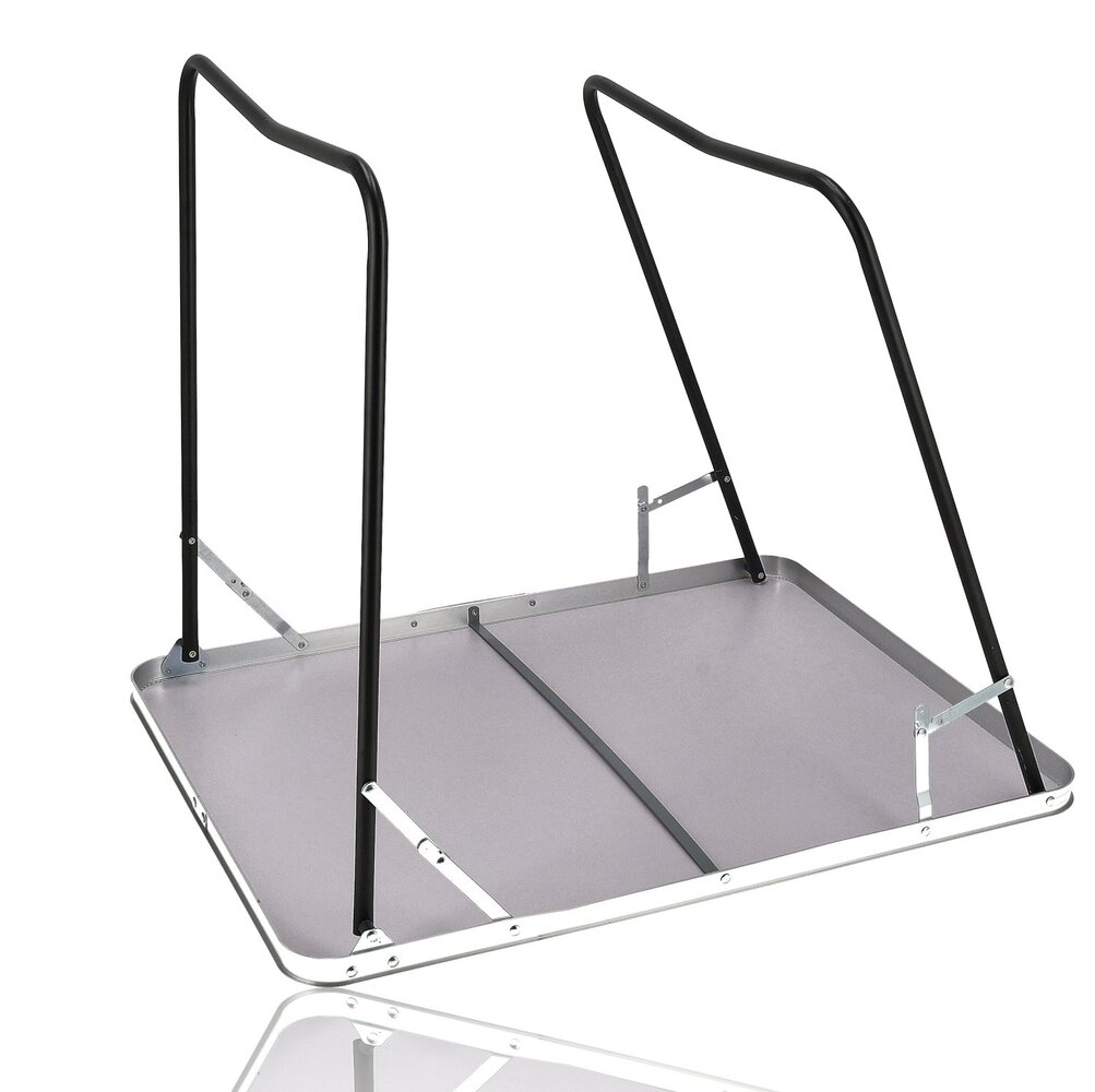 Discountershop Folding Table 80x60 cm – Foldable Camping Table with Wood Look – Portable Garden Table with Handle for 1-2 People